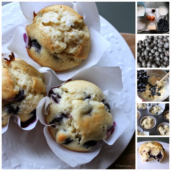 If you're looking for a moist and delicious blueberry muffin recipe, look no further.  These homemade blueberry muffins are bursting with flavor and are great for breakfast with coffee, or an afternoon snack. #muffins #baking #recipe