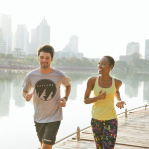 friends running by a lake, tips for new runners